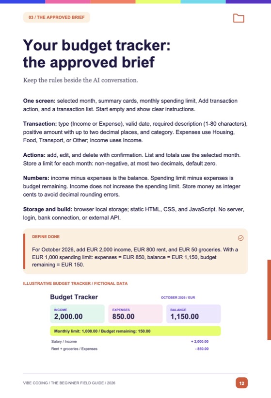Page 12: the approved budget tracker brief
